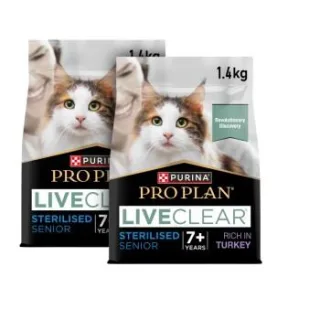 PRO PLAN Liveclear Sterilised Senior 7+ Truthahn 2x1,4 kg
