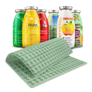 SmoothieDog 6er Pack Mix 6x 250ml + Trixie Backmatte Grün