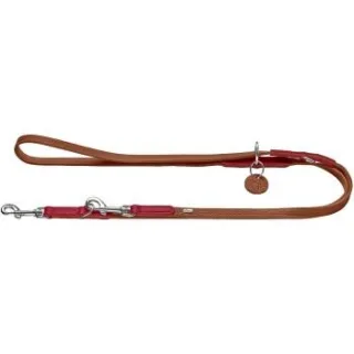 Hunter Verstellbare Führleine Karlby beige/ rot 2 m, 2 cm