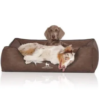 Knuffelwuff Hundebett Scottsdale aus Kunstleder braun XL