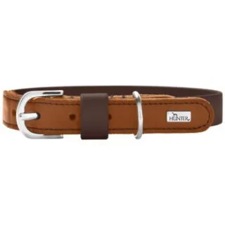 Dog Sport HUNTER Hundehalsband wolmar biothane x leder braun M-L