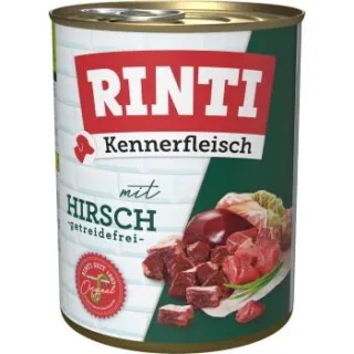 RINTI Kennerfleisch Nassfutter Hund, Adult, Dose, Hirsch 12x800 g