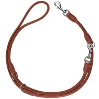 Hunter Verstellbare Führleine Round & Soft Canadian Up cognac 1,4 cm