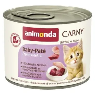 animonda Carny Nassfutter Katze Kitten, Baby-Paté 24x200 g