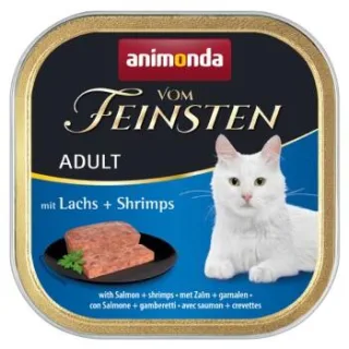 animonda Vom Feinsten Nassfutter Katze, Adult, Lachs und Shrimps 64x100 g
