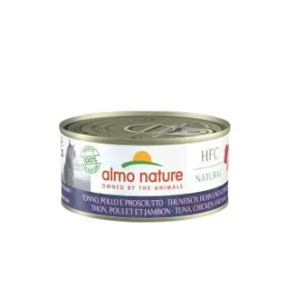Almo nature HFC Natural Nassfutter Katze Thunfisch, Huhn und Schinken 24x150 g