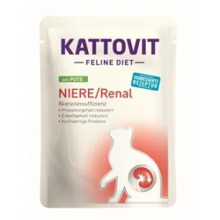KATTOVIT Feline Diet Nassfutter Katze Niere/Renal Adult Pute 96x85 g