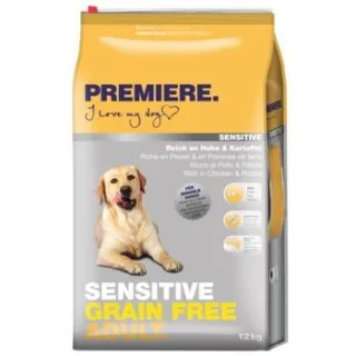 PREMIERE Sensitive Trockenfutter Hund Adult Grain Free Huhn und Kartoffel 12 kg