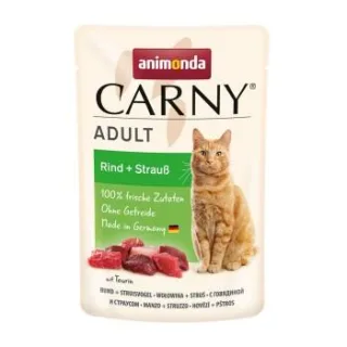 animonda Carny Nassfutter Katze Adult Rind und Strauß 48x85 g