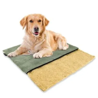 Rohrschneider mümmi Hundematte Hanf, abnehmbarer Cordbezug hellgrün 50 cm, 2 cm, 44 cm