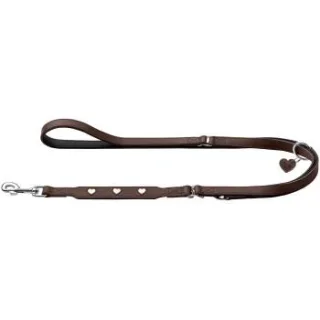 Hunter verstellbare Hundeführleine love braun 1,8 cm