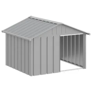 VidaXL Hundehütte Verzinkter Stahl Hundezwinger Hundekäfig grau 1,165 m, 1,03 m, 81,5 cm