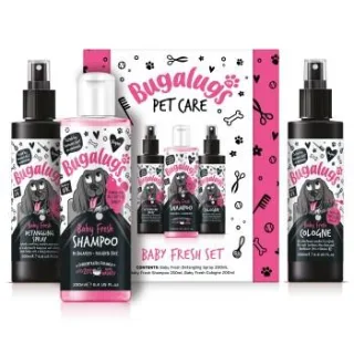 Bugalugs Pflegeset Baby Fresh 3-teilig (Shampoo 250ml, Entwirrer 200ml, Parfüm 200ml) 650ml