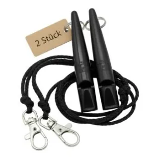 ACME 211.5 Doppelpack Hundepfeife mit Pfeifenband schwarz