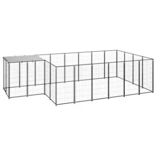 VidaXL Hundezwinger schwarz 4,4 m, 2,2 m, 1,1 m