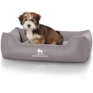 Knuffelwuff Kunstleder Hundebett Sidney grau M-L