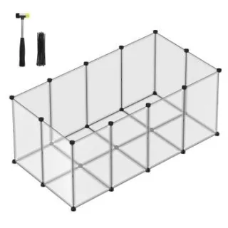 SONGMICS L-XXL Freigehege mit Bodenplatten 145 x 72 x 57 cm