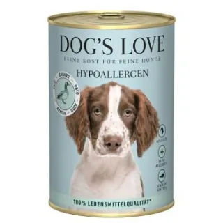 DOG'S LOVE Nassfutter Hund, Adult, Hypoallergen Ente 6x400 g