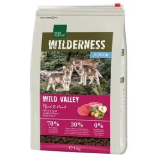 REAL NATURE WILDERNESS Trockenfutter Hund, Junior, Wild Valley, Pferd und Rind 4 kg