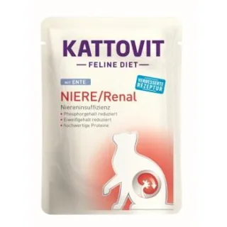 KATTOVIT Feline Diet Nassfutter Katze Niere/Renal Adult Ente 96x85 g