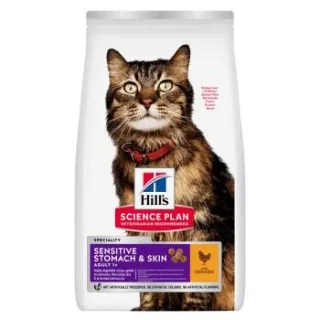 Hill's Science Plan Trockenfutter Katze, Adult, Sensitive Stomach & Skin, mit Huhn 2x7 kg