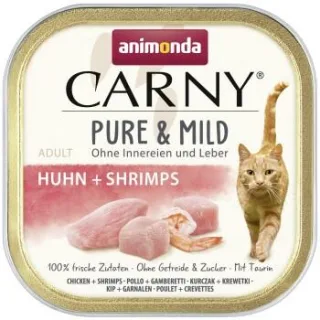 animonda Carny Nassfutter Katze Adult Pure and Mild Huhn und Garnele 32x100 g