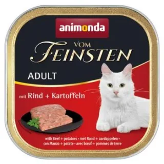 animonda Vom Feinsten Nassfutter Katze, Adult, Rind und Kartoffel 128x100 g