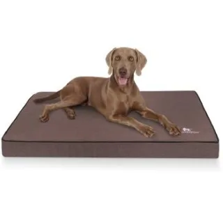 Knuffelwuff Orthopädische Hundematte Nantucket aus Velours mit Handwebcharakter braun L