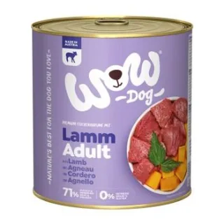 WOW Nassfutter Hund, Adult Lamm mit Kürbis 6x800 g