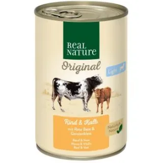 REAL NATURE Light Nassfutter Hund, Adult, Rind und Kalb 24x400 g