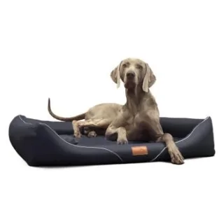 Tierlando ® Orthopädisches Hundebett WILLIAM Easy-Clean | Luxus Hundesofa schwarz 1,3 m, 22 cm, 1 m