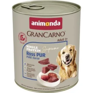 animonda GranCarno Single Protein Supreme Nassfutter Hund Adult, Ross pur 12x800 g