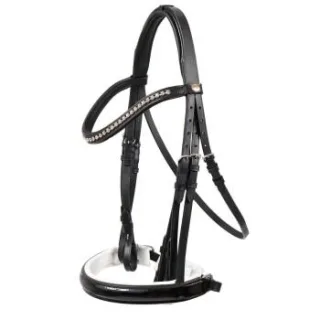 Hans Melzer Horse Equipment Hans Melzer Kandare Hamburg LACK schwarz/silber VB/ COB (Vollblut)