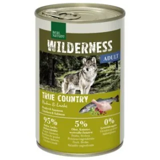 REAL NATURE WILDERNESS Nassfutter Hund, Adult, True Country, Huhn und Lachs 24x400 g