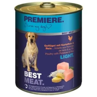 PREMIERE Best Meat Light Nassfutter Hund, Adult, Geflügel und Reis 12x800 g