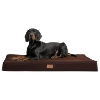 Tierlando ® OSCAR VISCO Orthopädische Hundematratze Kunstleder Velours Hundebett braun 1,5 m, 11 cm, 1 m