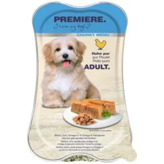 PREMIERE Chunky Menu Nassfutter Hund Adult, Huhn pur 30x175 g