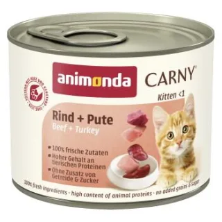 animonda Carny Nassfutter Katze Kitten Pute und Rind 24x200 g