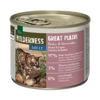 REAL NATURE WILDERNESS Nassfutter Katze, Adult, Great Plains, Huhn und Kaninchen 24x200 g