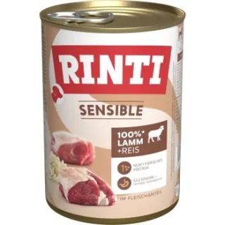 RINTI Sensible Nassfutter Hund, Adult, Dose Lamm und Reis 12x400 g