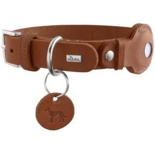 Dog Sport HUNTER Hundehalsband viborg mit halter für apple airtag cognac M-L