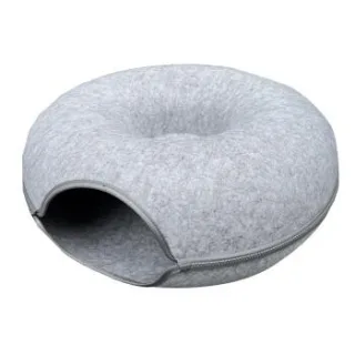 Aumüller Donut Katzentunnel, Filz, hellgrau