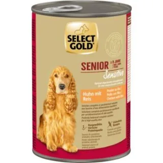 SELECT GOLD Sensitive Nassfutter Hund Senior Huhn und Reis 12x400 g