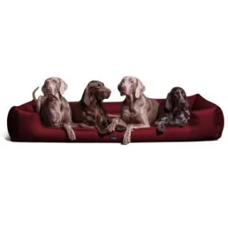 Tierlando GOOFY - Orthopädisches Hundebett aus Polyester inkl. Matratzenschoner dunkelrot 1,6 m, 25 cm, 1,1 m