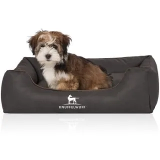 Knuffelwuff Hundebett Scottsdale aus Kunstleder schwarz S