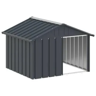 VidaXL Hundehütte Verzinkter Stahl Hundezwinger Hundekäfig anthrazit 1,165 m, 1,03 m, 81,5 cm