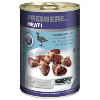PREMIERE Meati Nassfutter Hund, Adult, Entenherzen 24x400 g