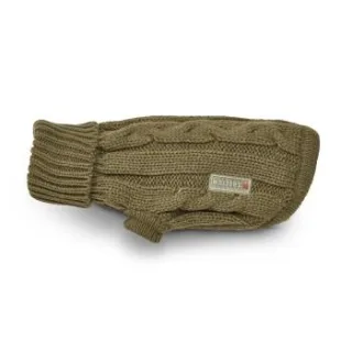 Wolters Strickpullover Zopf Mops & Co. Hundezubehör oliv 50 cm