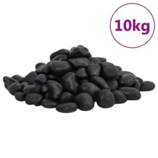 VidaXL Polierte Kiesel Schwarz 2-5 10 kg