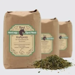 Hand aufs Pferd/Hund Muskel Kräuter - Kraftprotz 1kg